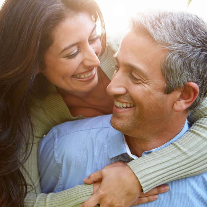 smiling couple outdoors