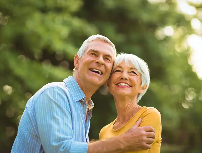 Elderly person with a happy, healthy smile