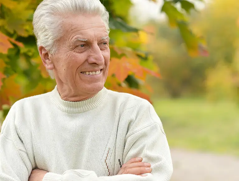 Elderly person enjoying a healthy smile
