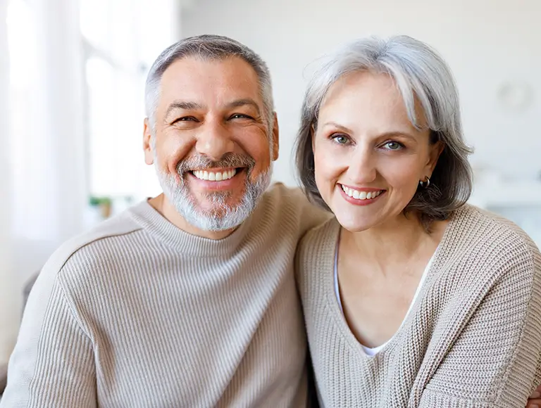 Older adult with a bright, happy smile