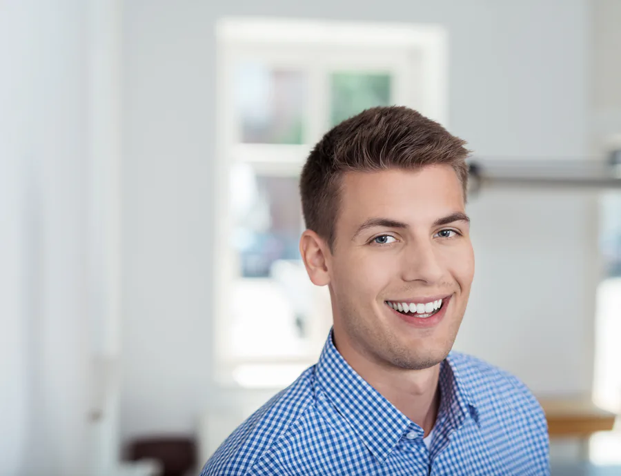 Dental implant in model of jaw