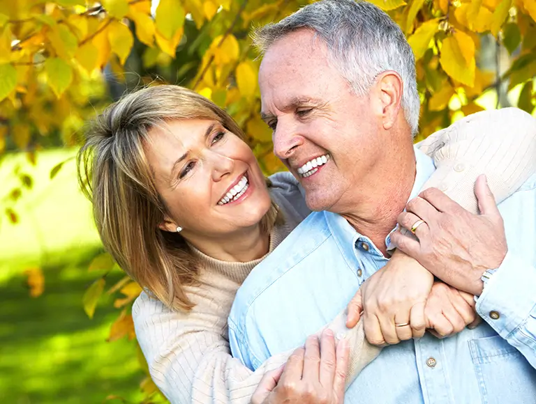 Elderly adult with a natural, healthy smile