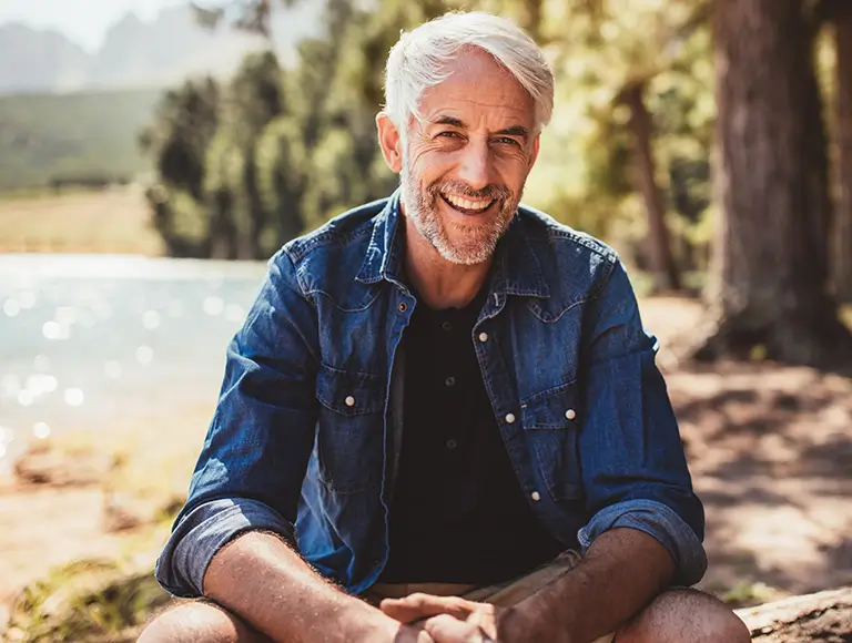 Happy senior person enjoying life