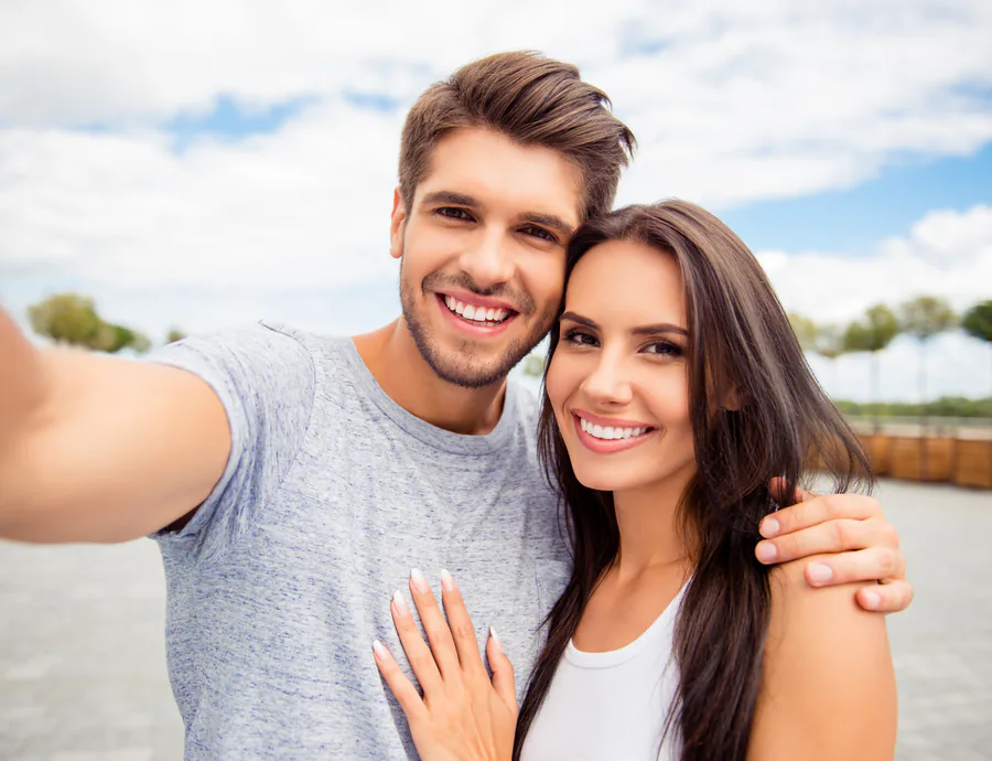 Woman holding Invisalign